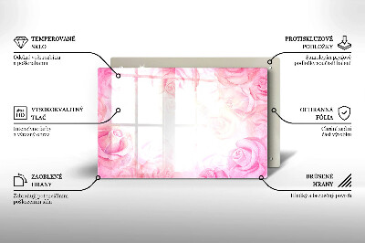 Glass candle plate decorative Delicate roses background
