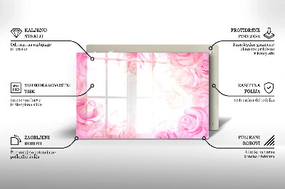 Glass candle plate decorative Delicate roses background
