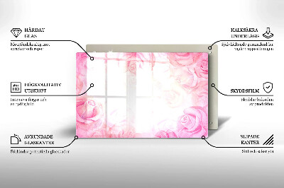 Glass candle plate decorative Delicate roses background