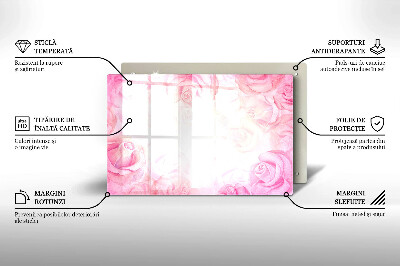 Glass candle plate decorative Delicate roses background