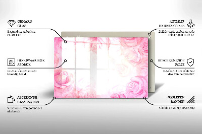 Glass candle plate decorative Delicate roses background