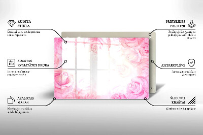 Glass candle plate decorative Delicate roses background