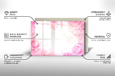 Glass candle plate decorative Delicate roses background