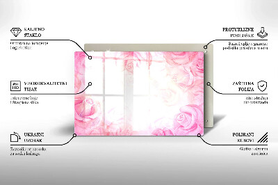 Glass candle plate decorative Delicate roses background