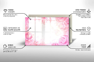 Glass candle plate decorative Delicate roses background