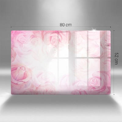 Glass candle plate decorative Delicate roses background