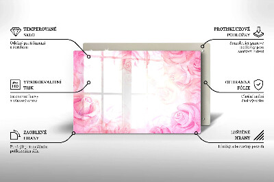 Glass candle plate decorative Delicate roses background