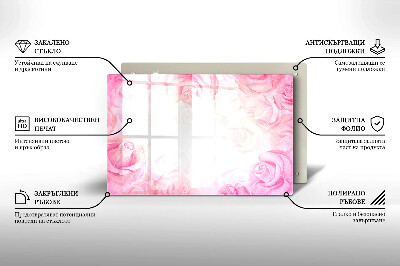 Glass candle plate decorative Delicate roses background