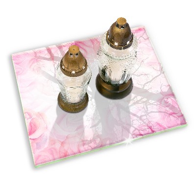 Glass candle plate decorative Delicate roses background