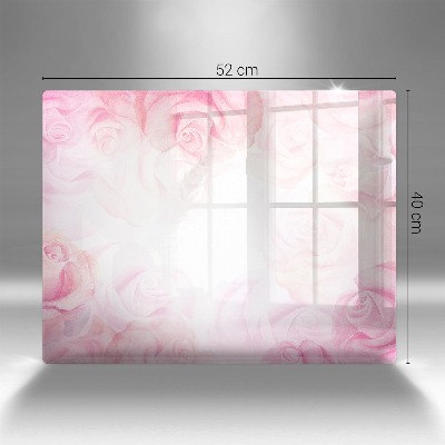 Glass candle plate decorative Delicate roses background