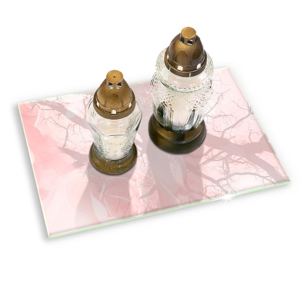 Grave candle coaster decorative Pastel roses background