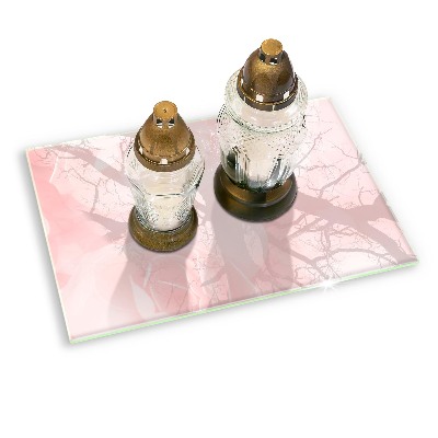 Grave candle coaster decorative Pastel roses background