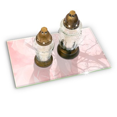 Grave candle coaster decorative Pastel roses background