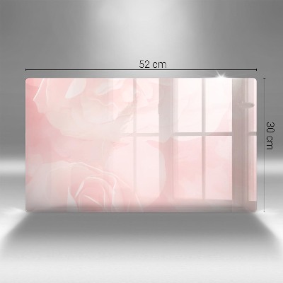 Grave candle coaster decorative Pastel roses background