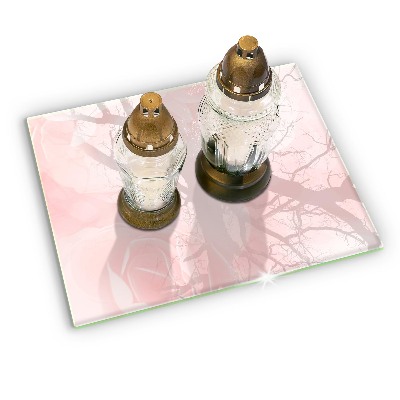 Grave candle coaster decorative Pastel roses background