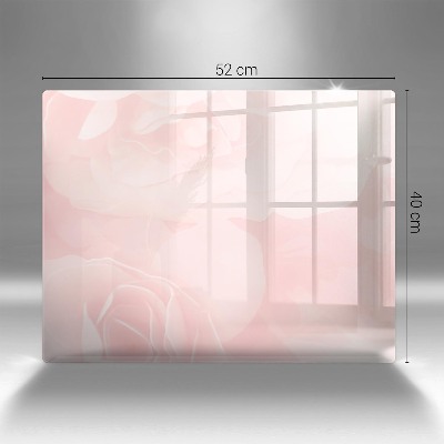 Grave candle coaster decorative Pastel roses background
