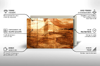 Glass candle plate decorative Wooden plank texture