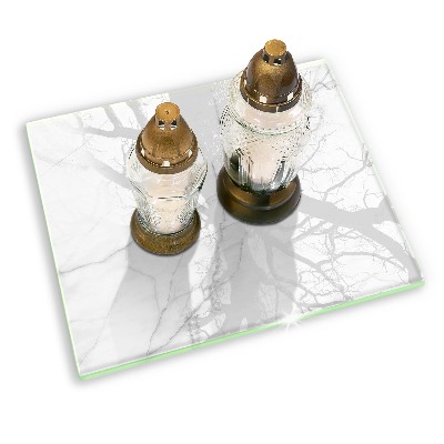 Glass candle plate decorative Marble stone background