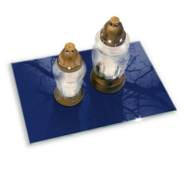 Glass candle plate decorative Blue colour