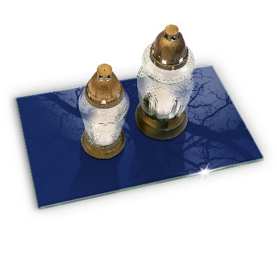 Glass candle plate decorative Blue colour