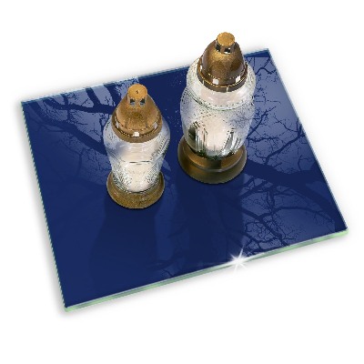 Glass candle plate decorative Blue colour