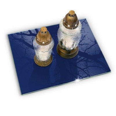 Glass candle plate decorative Blue colour