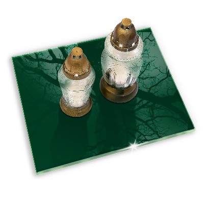 Grave candle coaster decorative Green colour