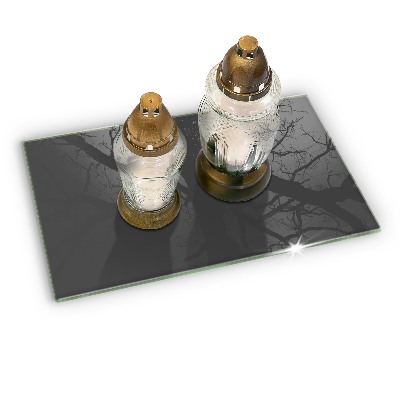 Glass candle plate decorative Grey colour