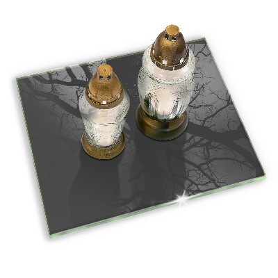Glass candle plate decorative Grey colour