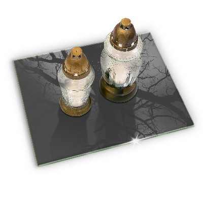 Glass candle plate decorative Grey colour