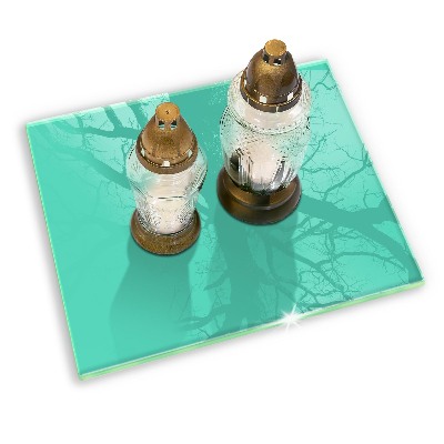 Glass candle plate decorative Green colour