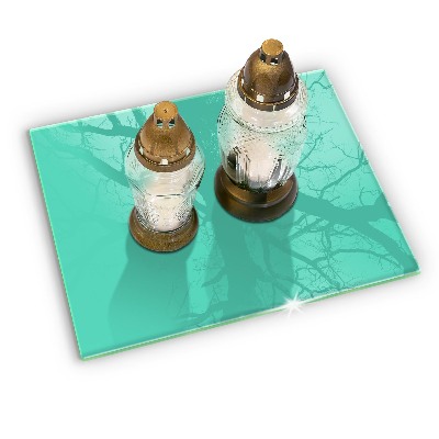 Glass candle plate decorative Green colour