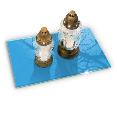 Grave candle coaster decorative Blue colour