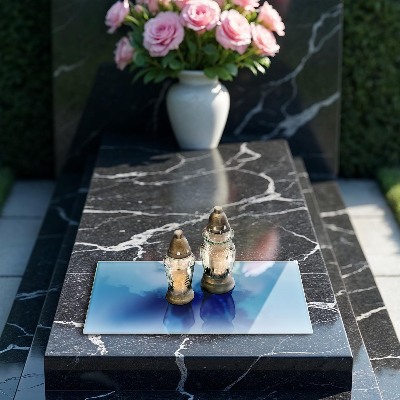 Grave candle coaster decorative Blue colour