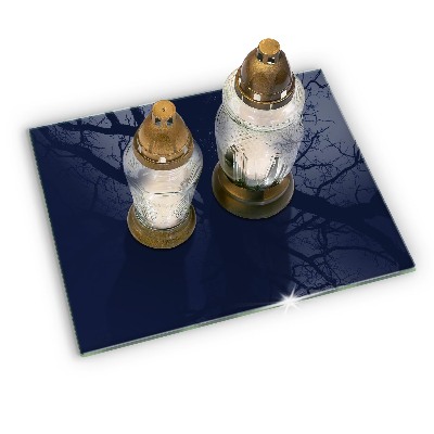Glass candle plate decorative Navy blue colour