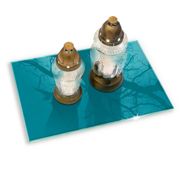 Grave candle coaster decorative Turquoise colour