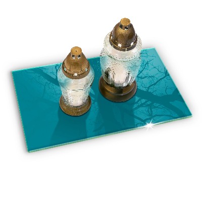Grave candle coaster decorative Turquoise colour