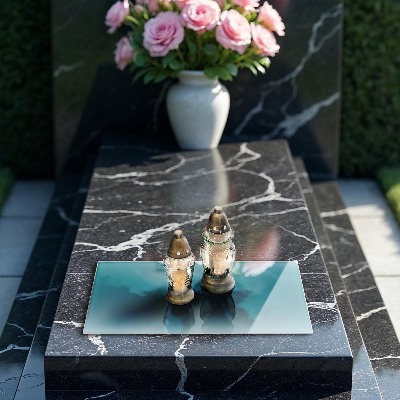Grave candle coaster decorative Turquoise colour