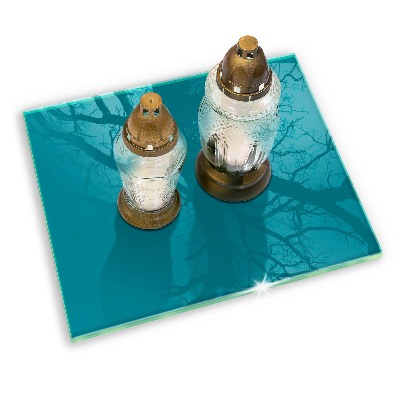Grave candle coaster decorative Turquoise colour