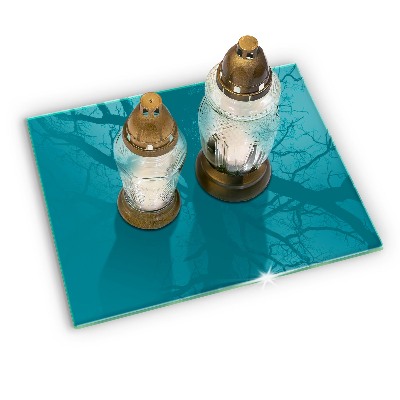 Grave candle coaster decorative Turquoise colour