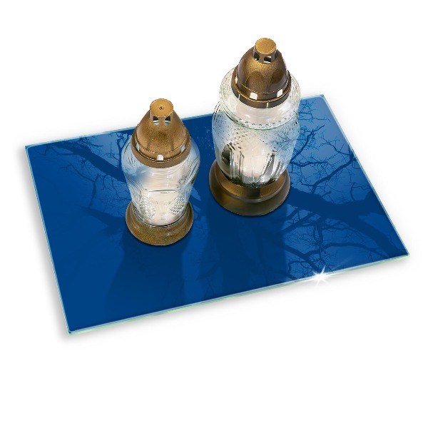 Glass candle plate decorative Blue colour