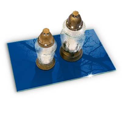 Glass candle plate decorative Blue colour