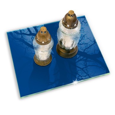 Glass candle plate decorative Blue colour