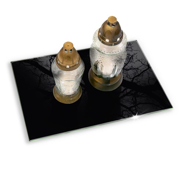Glass candle plate decorative Black colour