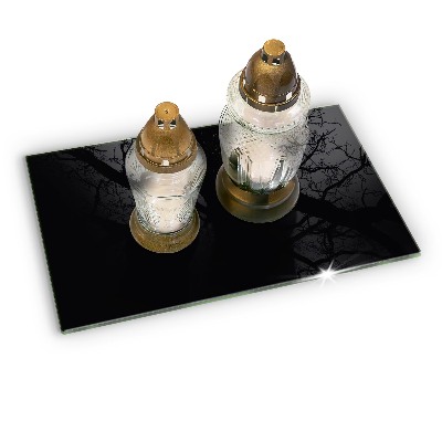 Glass candle plate decorative Black colour