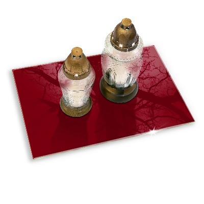 Grave candle coaster decorative Burgundy colour