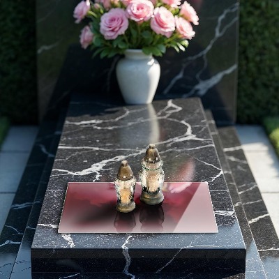 Grave candle coaster decorative Burgundy colour
