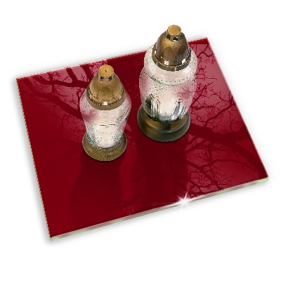 Grave candle coaster decorative Burgundy colour