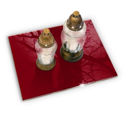 Grave candle coaster decorative Burgundy colour