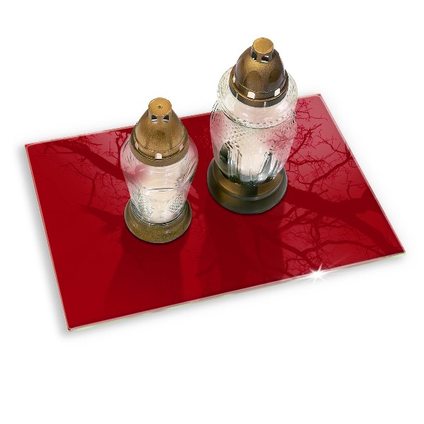 Glass candle plate decorative Red colour
